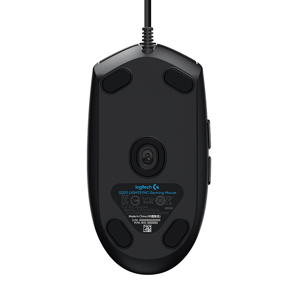 Mouse Logitech G203 LIGHTSYNC RGB para jogos de 6 botões, 200