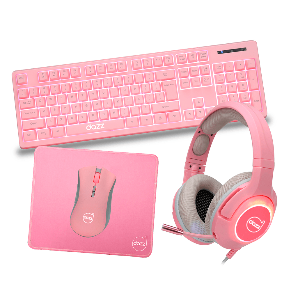Combo Gamer Dazz Série M 4 em 1, Teclado + Mouse + Mousepad +