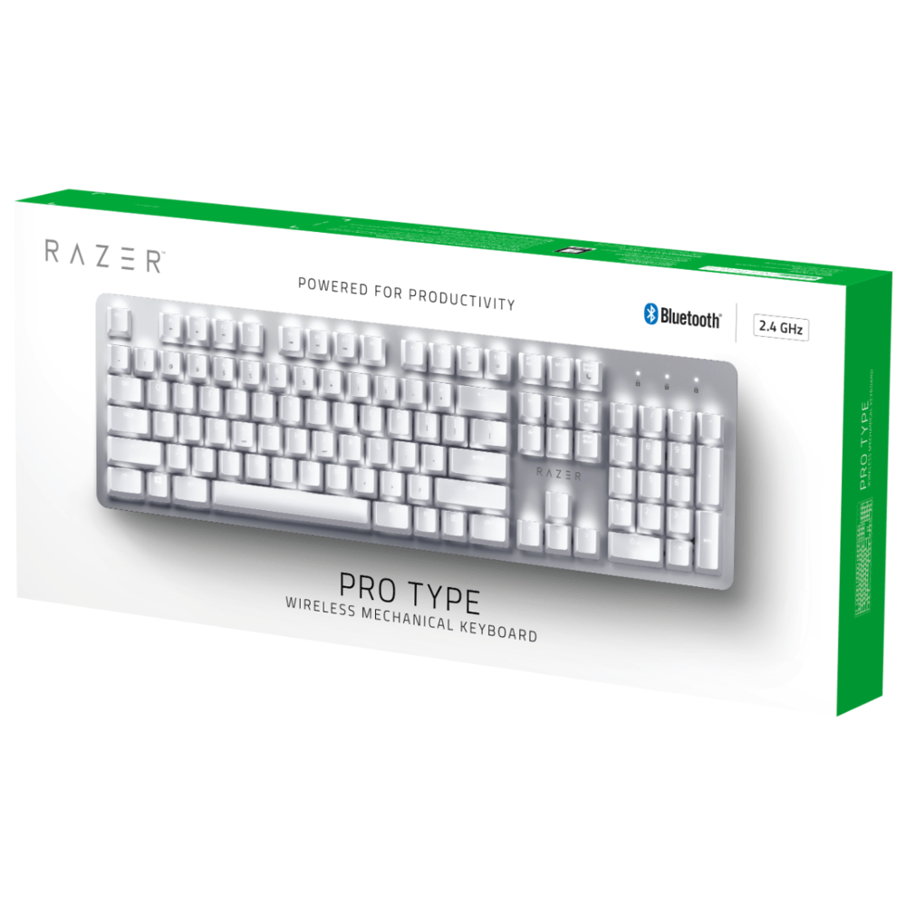 Teclado Razer Gamer Pro Type Wireless | Branco - Fujioka Distribuidor