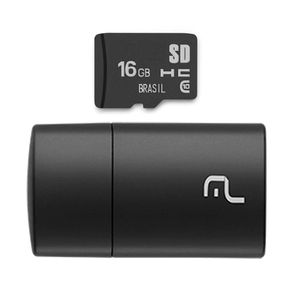 Cartão de Memória Multilaser 2 em 1 + Leitor USB Classe MC162 DF - 278392 Cartão de Memória Multilaser 2 em 1 + Leitor USB Classe MC162 DF - 278392