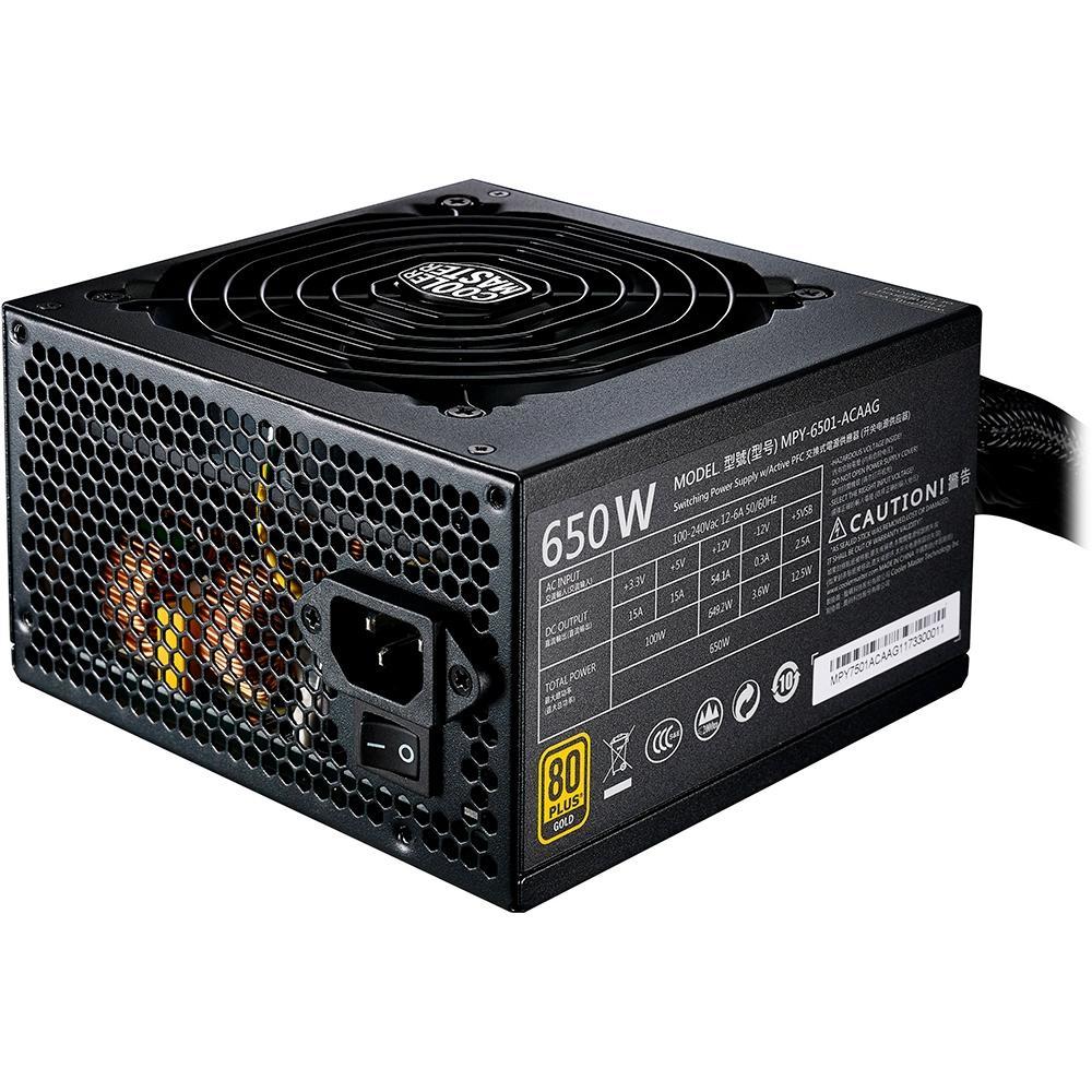 Fonte Cooler Master MWE 650W, 80 Plus Gold, PFC Ativo, MPY-6501