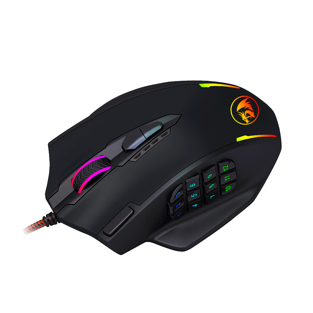 Mouse Gamer Redragon Impact M908 RGB, 12400 DPI Preto - Fujioka
