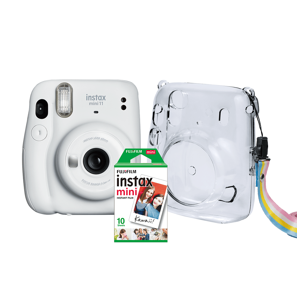 Kit Câmera Instax Mini 11 com pack 10 fotos e bolsa Crystal