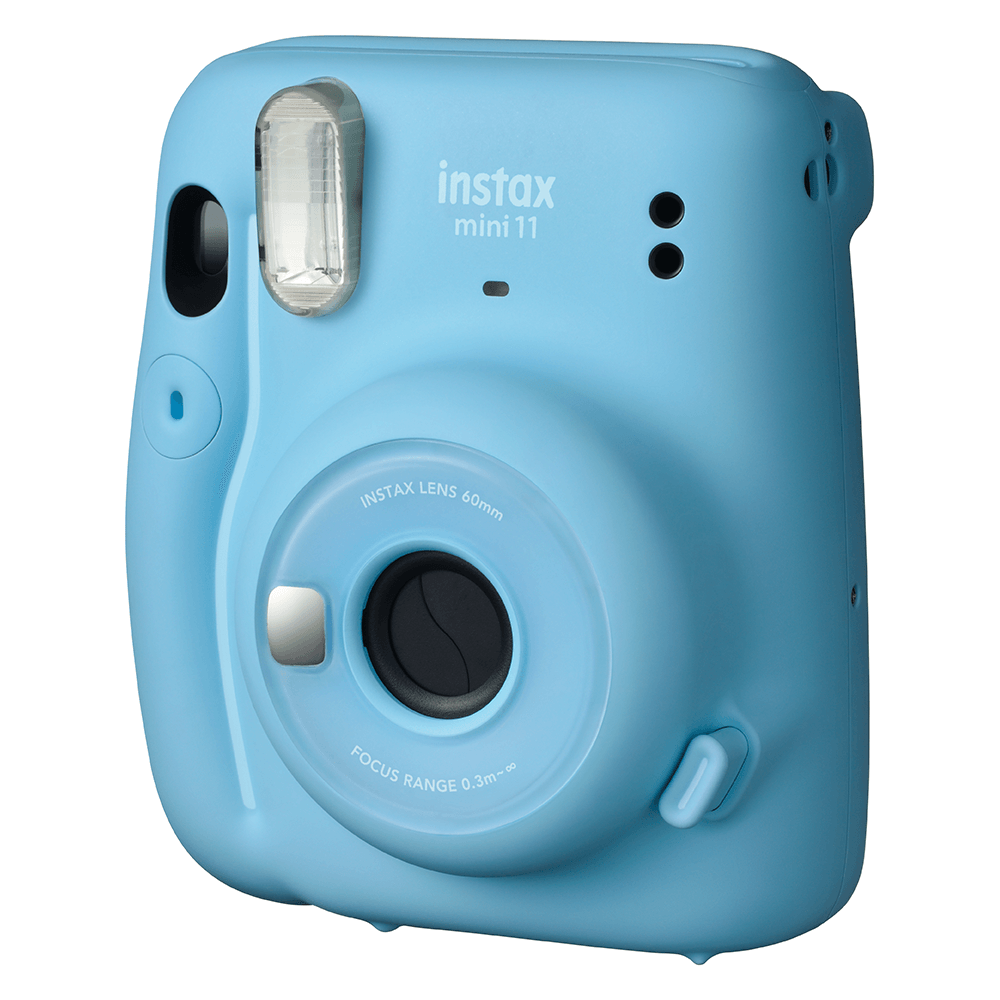 Kit Câmera Instax Mini 11 com pack 10 fotos e bolsa Crystal | Azul