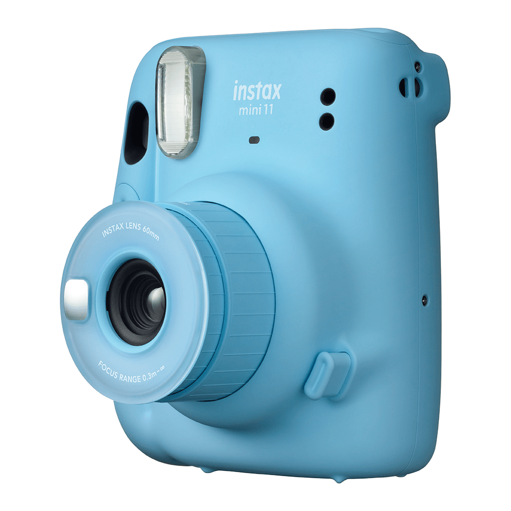 Kit Câmera Instax Mini 11 com pack 10 fotos e bolsa Crystal | Azul