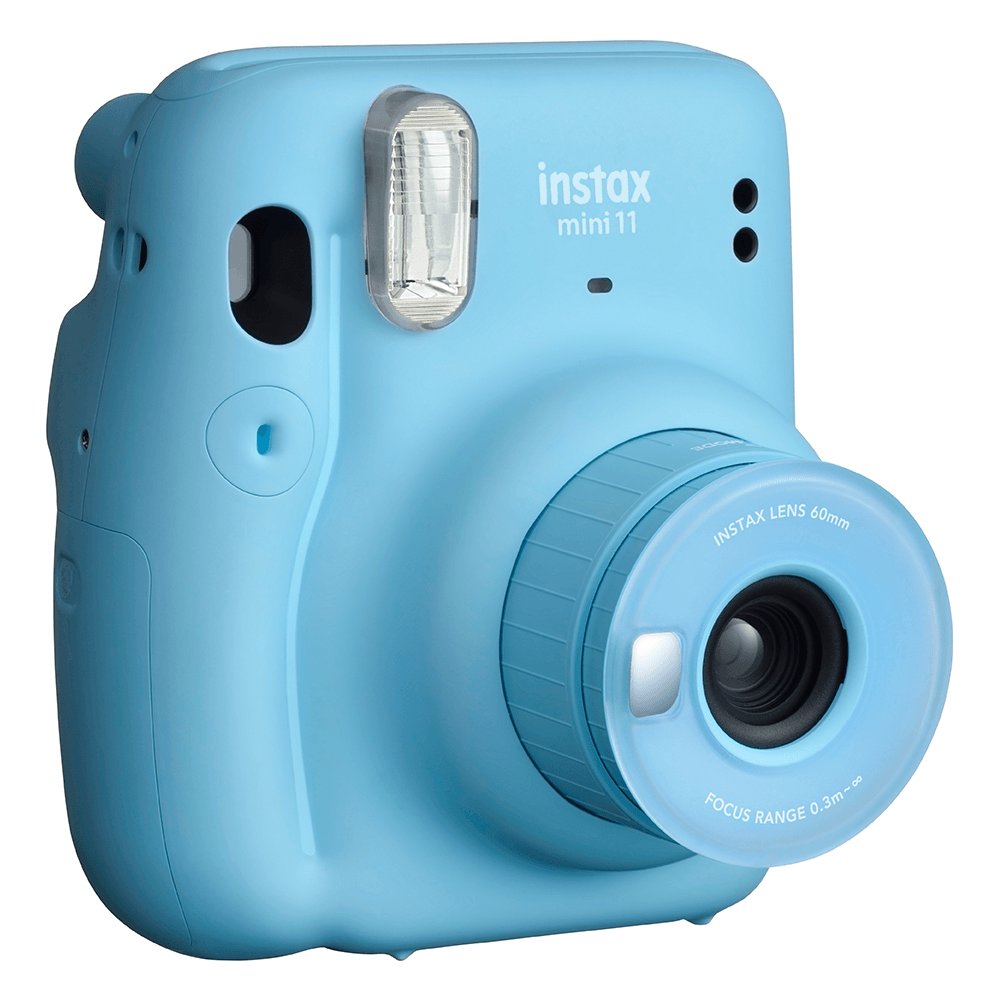 Kit Câmera Instax Mini 11 com pack 10 fotos e bolsa Crystal | Azul