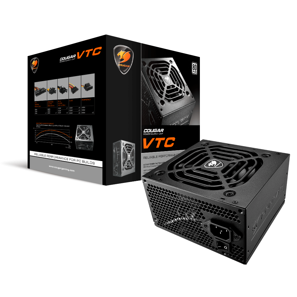 Fonte Cougar 600W 80 Plus VTC 600 Bivolt | Preto Artigo: 59759