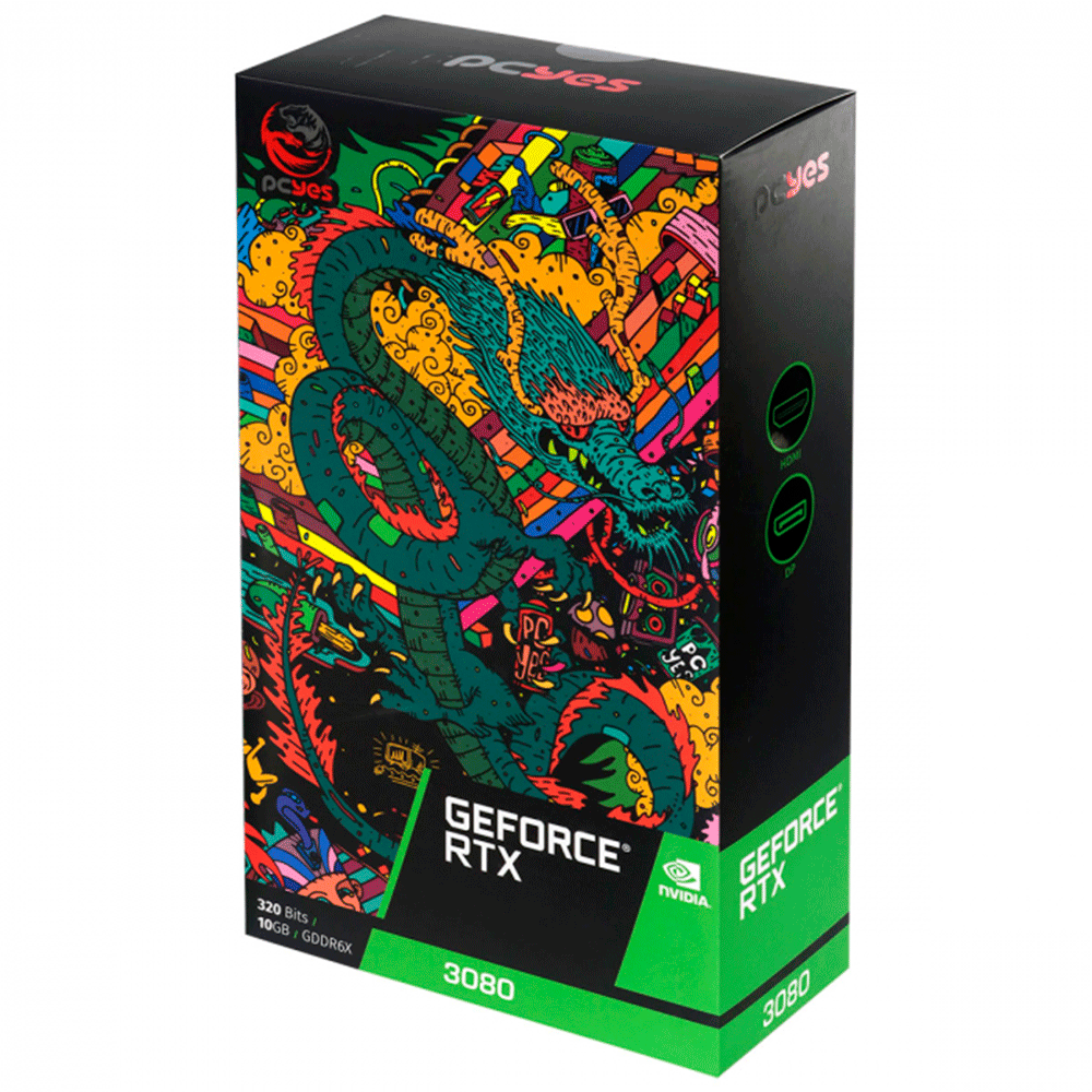 Placa De Vídeo PCYes Geforce RTX 3080 Gaming PRO 10GB GDDR6X 320