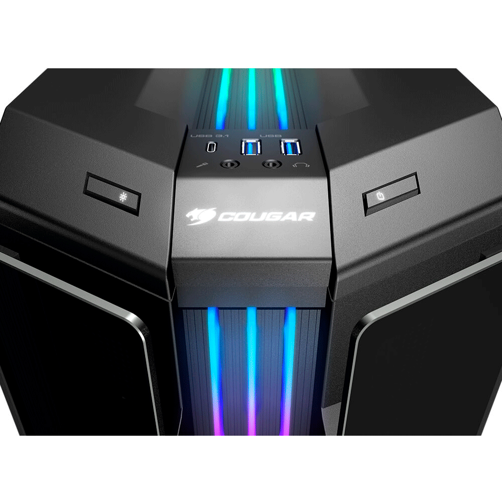 MTS MOUNTAINTIGERSTUDIO サメシェルコン25 Gabinete Gamer Cougar Gemini T Pro, Iluminação ARGB, Mid Tower