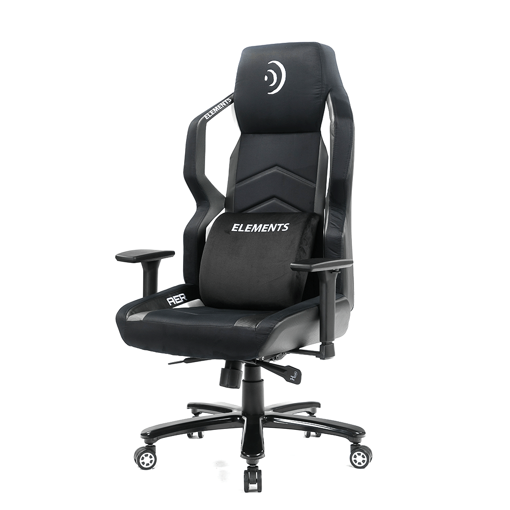 Cadeira Gamer Elements Magna AER Preto / Branco - Fujioka Distribuidor
