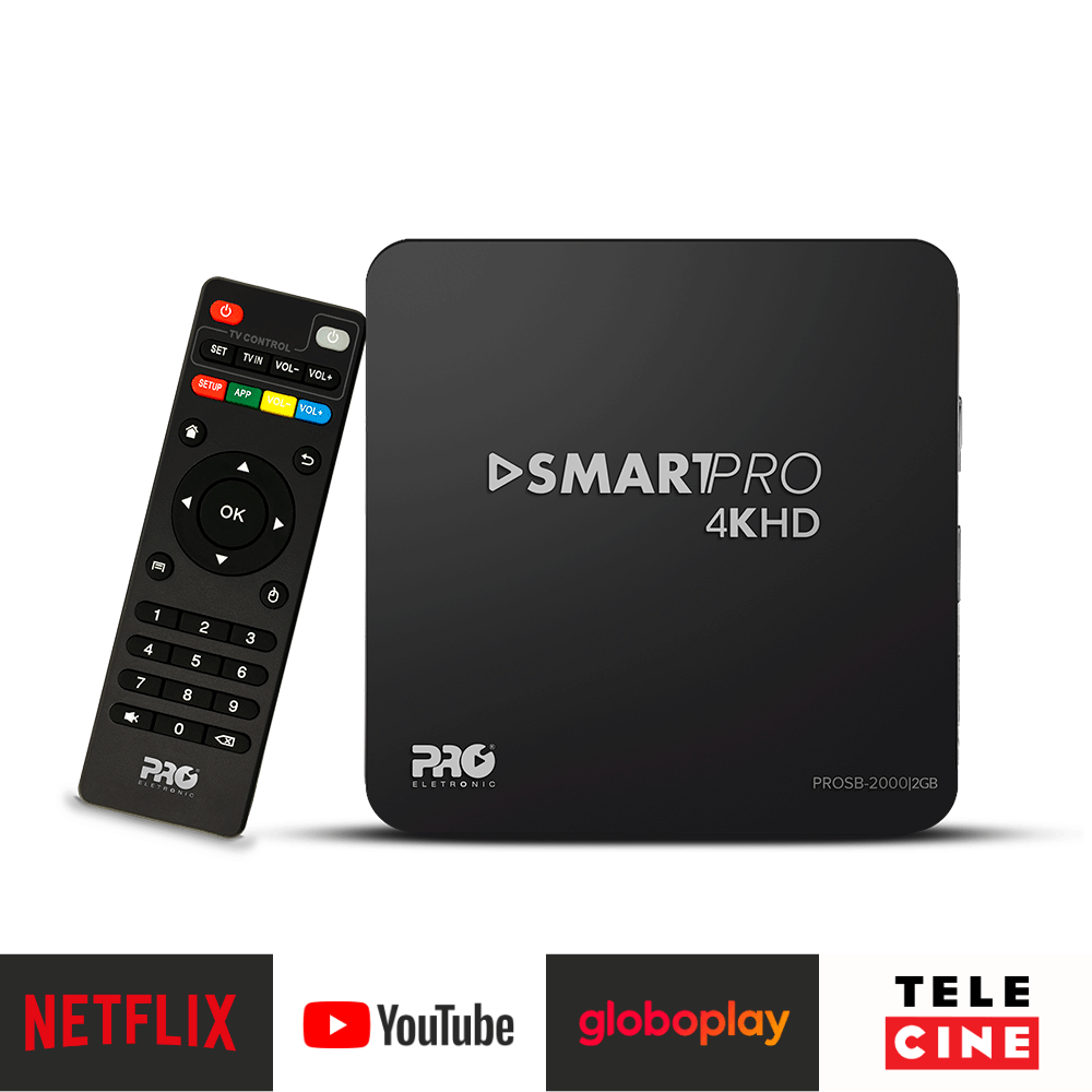 Smart Box Pro Eletronic Android TV 4K, PROSB-2000/2GB | Preto