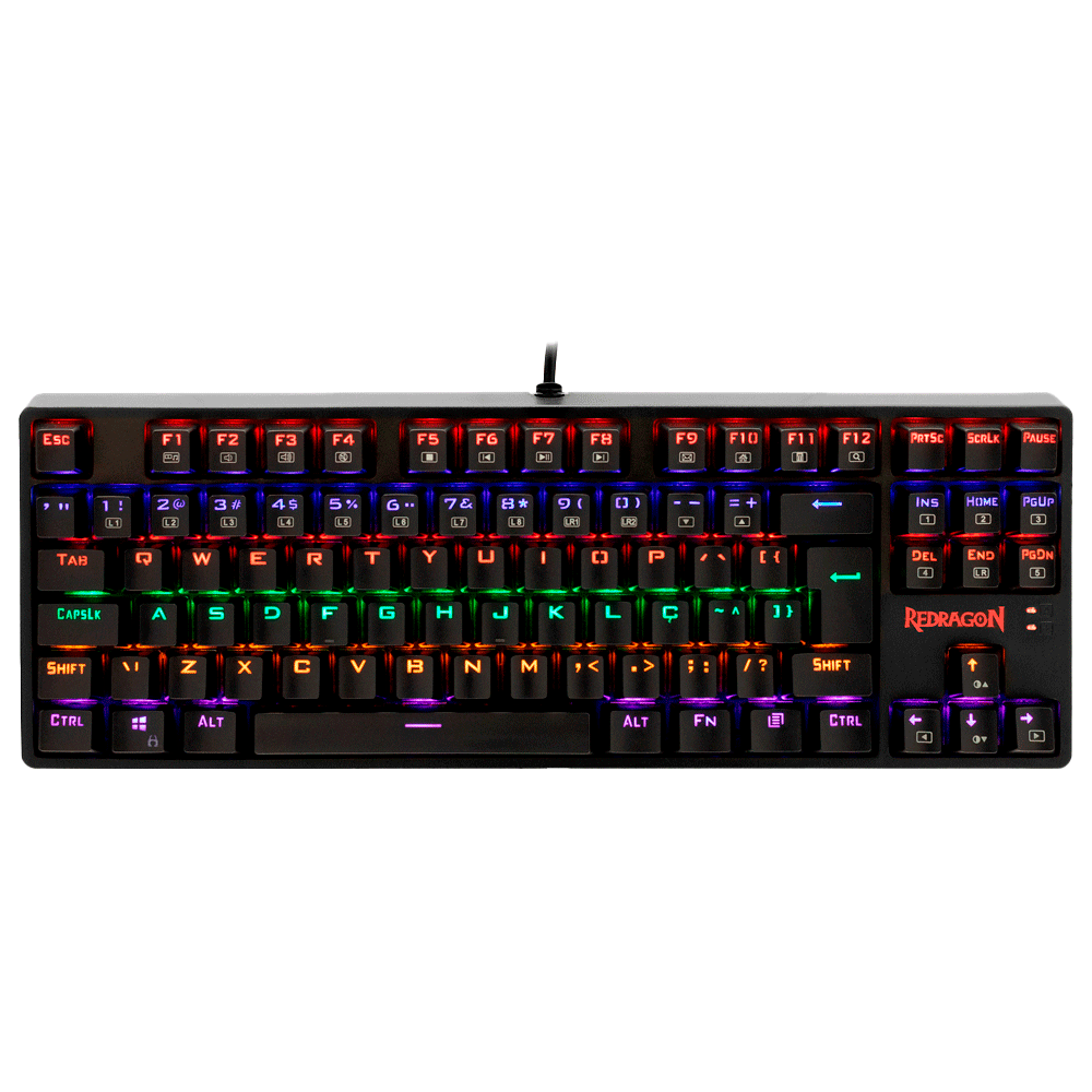 Teclado Mecânico Gamer Redragon Daksa K576, LED Rainbow, ABNT2