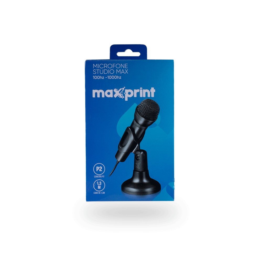 Microfone Studio Max P2 Maxprint Preto Artigo: 278640 - Fujioka