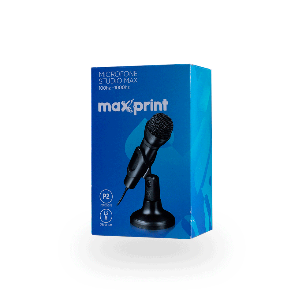 Microfone Studio Max P2 Maxprint Preto Artigo: 278640 - Fujioka