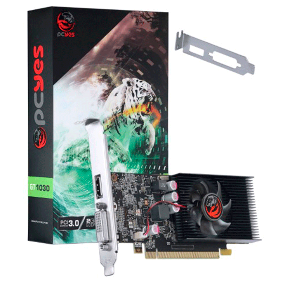 Placa de Vídeo PCYES NVIDIA Geforce GT 1030 2GB GDDR5 64 Bits com