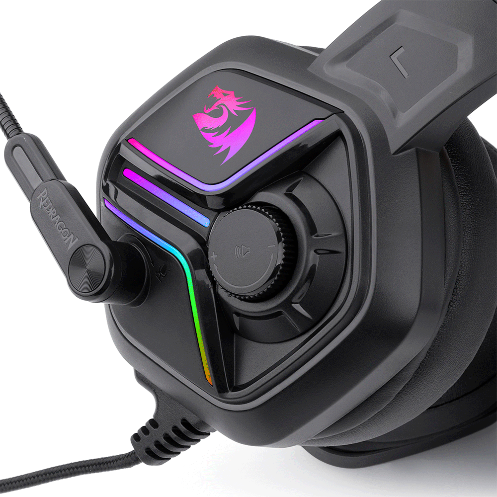Headset Redragon Ajax RGB H230 | Preto - Fujioka Distribuidor