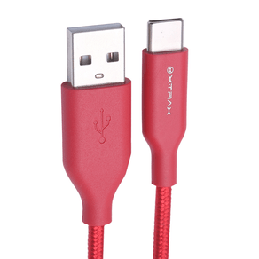 Cabo Xtrax USB-C 1,5 Metros com 2.4A | Vermelho DF - 278662