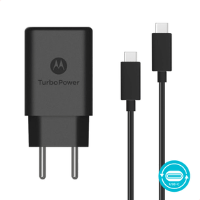 Carregador De Parede Motorola Turbo Power 30w, Com Cabo USB-C, Bivolt | Preto GO - 278680 Carregador De Parede Motorola Turbo Power 30w, Com Cabo USB-C, Bivolt | Preto GO - 278680