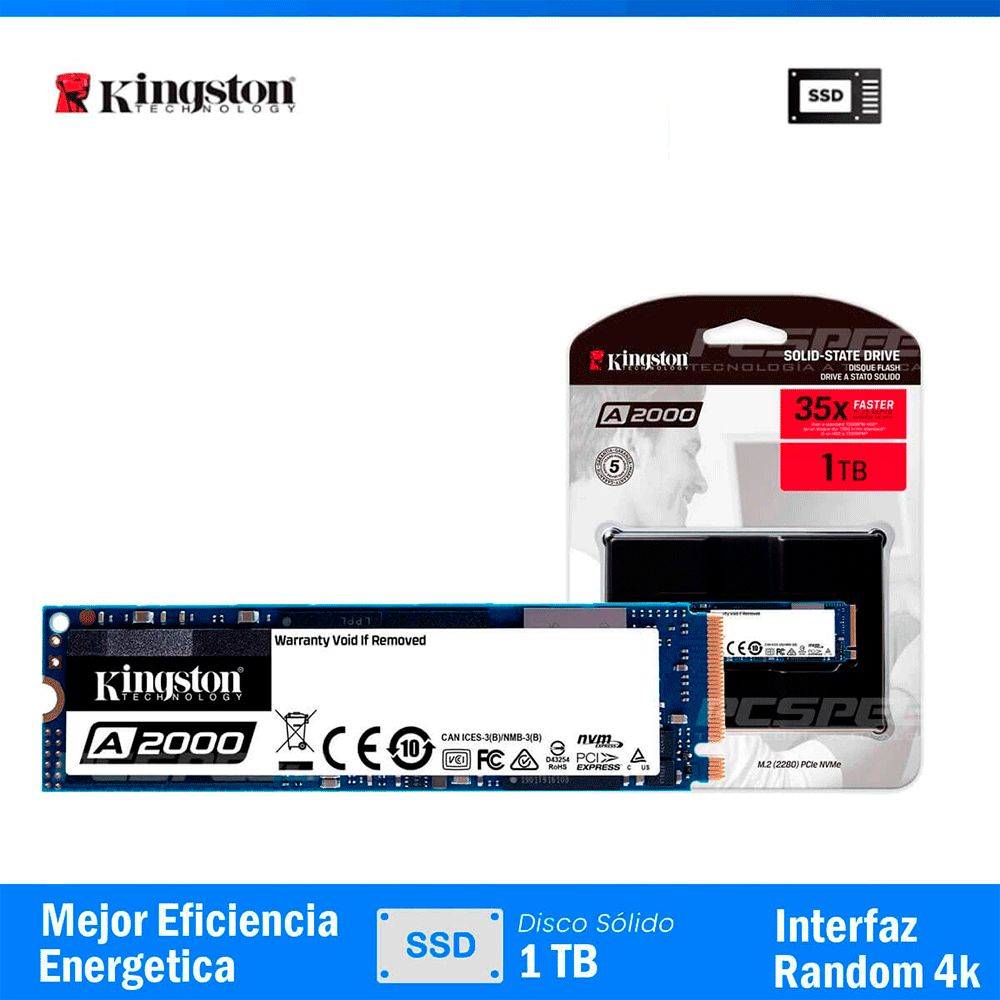 SSD Kingston A2000 1TB PCIe NVMe - Fujioka Distribuidor