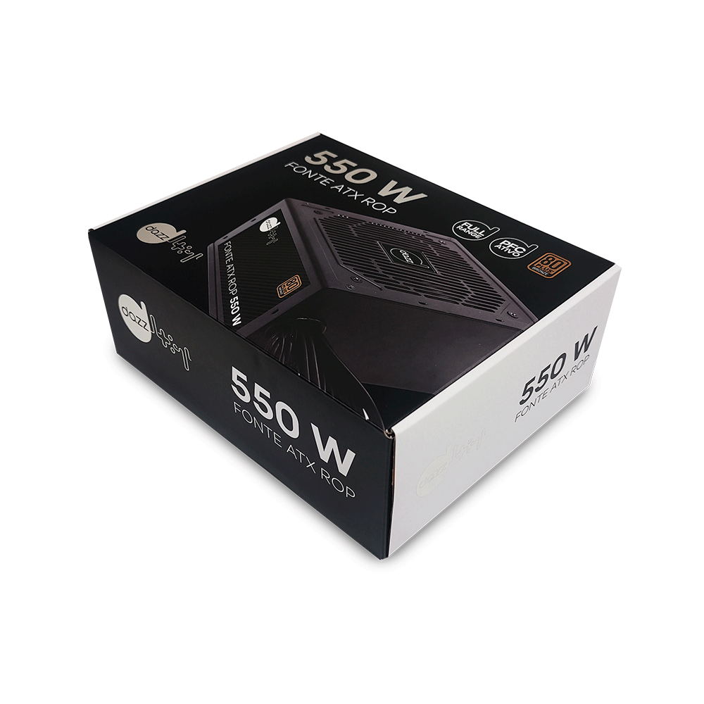 Fonte Dazz ATX ROP 550W 80 Plus Bronze PFC ATIVO Preto Artigo
