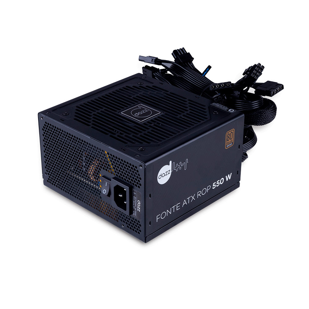 Fonte Dazz ATX ROP 550W 80 Plus Bronze PFC ATIVO Preto Artigo