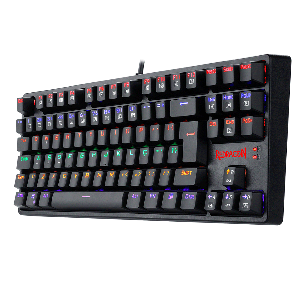 ディーガ Teclado Mecânico Gamer Redragon Daksa K576R-1, LED Rainbow, ABNT2