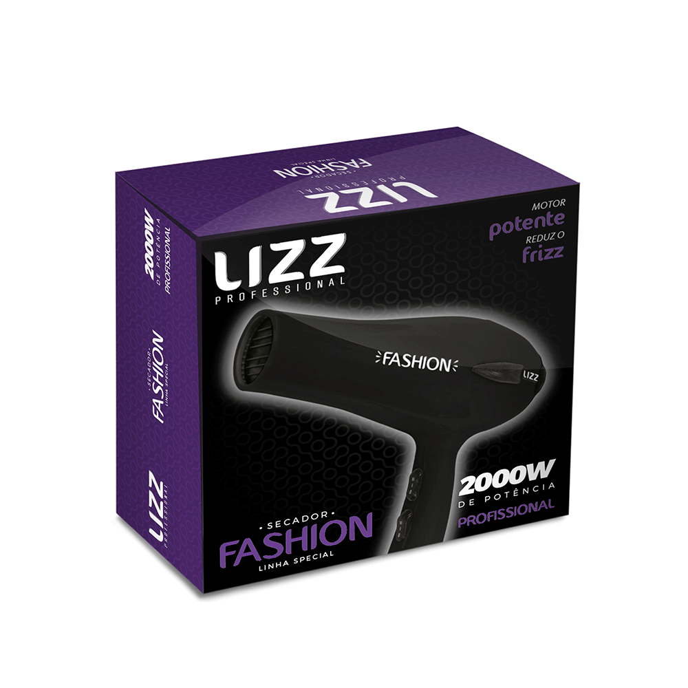 Secador de Cabelos Lizz Fashion 220V Preto - Fujioka Distribuidor