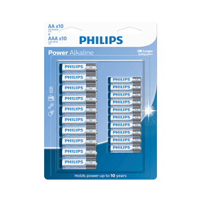Pilha Philips Alcalina LR036P20BP AAA/AA,  LR036P20BP/59 | 20 Unidades DF - 26478