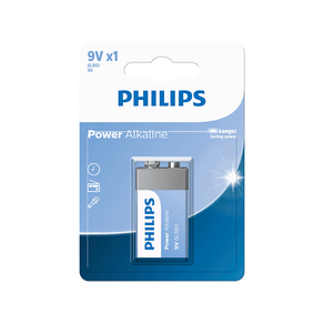 Bateria Philips Alcalina 6LR61 9V, 6LR61P1B/59 | 1 Unidade DF - 26492