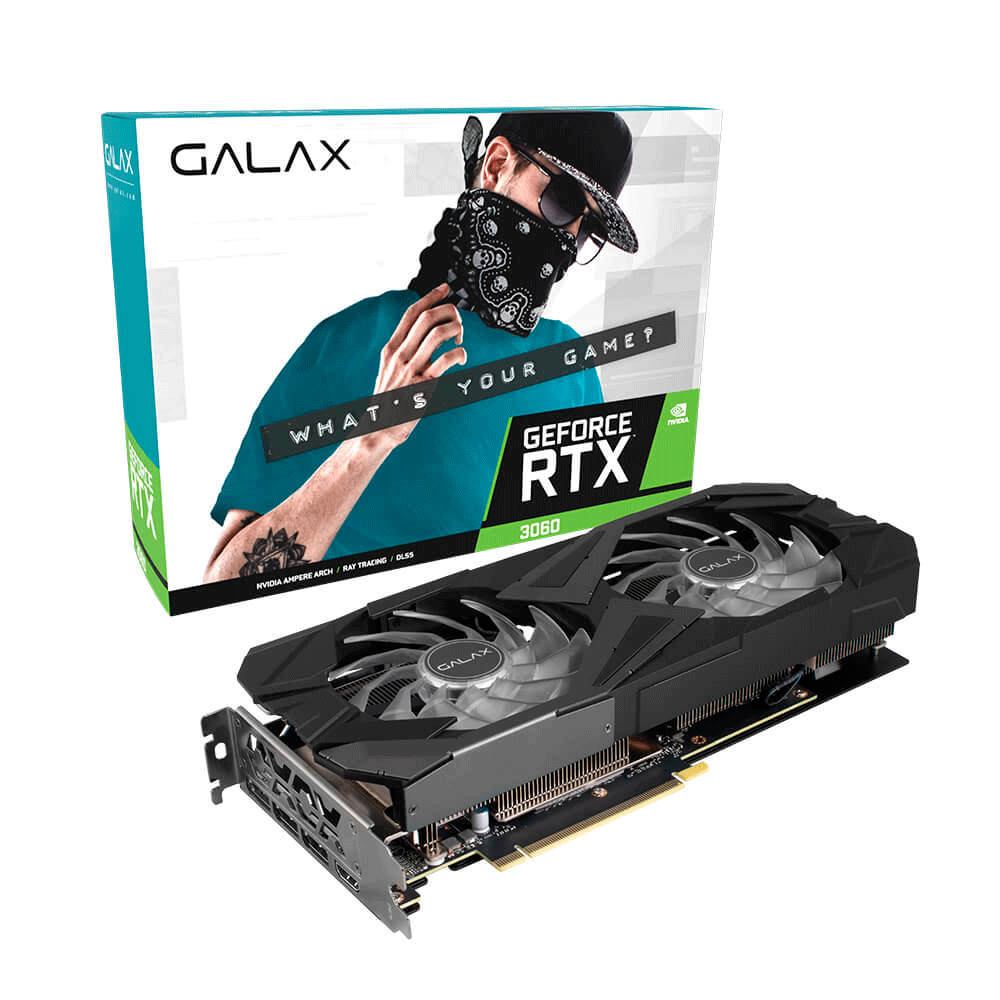 Placa de Vídeo Galax GeForce RTX 3060 (1-Click OC), 15 Gbps, 12GB