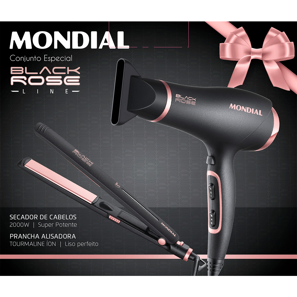 Conjunto Especial Mondial Black Rose KT-90 127V Preto / Golden