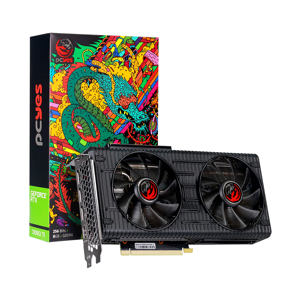Placa de Vídeo Pcyes NVIDIA Geforce GPU RTX 3060 TI 8GB GDDR6 256
