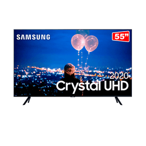 Samsung Smart TV Crystal UHD 55TU8000 4K, Borda Infinita, Alexa built in, Controle Único, Visual Livre de Cabos, Modo Ambiente Foto. GO - 43967