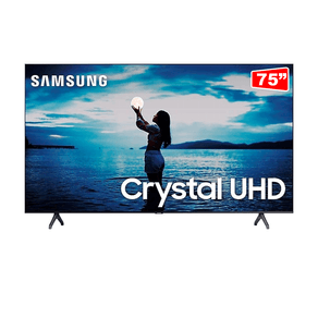 Samsung Smart TV Crystal UHD 75 TU7020 4K, Design sem Limites, Controle Remoto Único, Visual Livre de Cabos, Bluetooth, Cinza Escuro | Bivolt GO - 66799