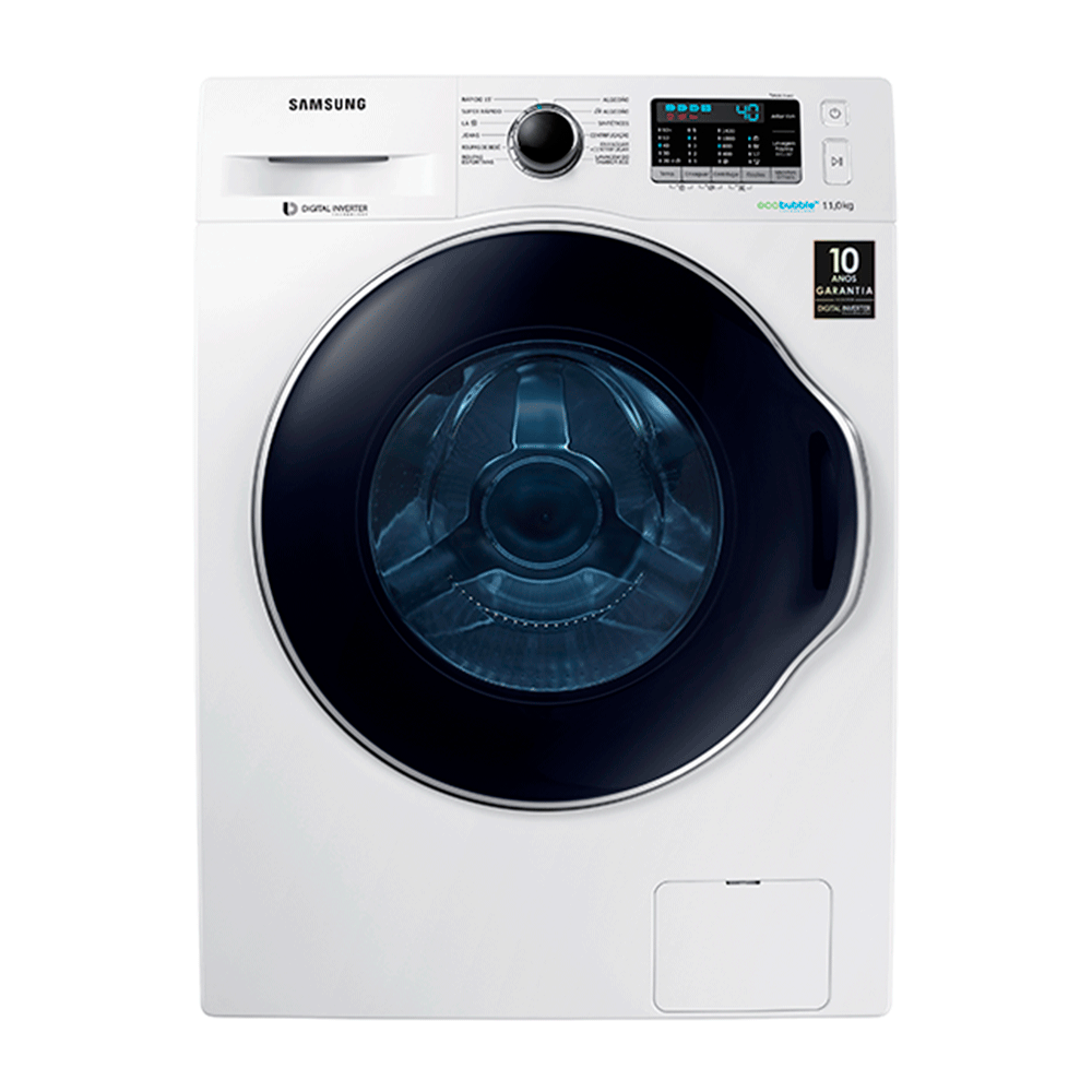 Lavadora Samsung WW6800 11KG, Porta Crystal Blue com Ecobubble