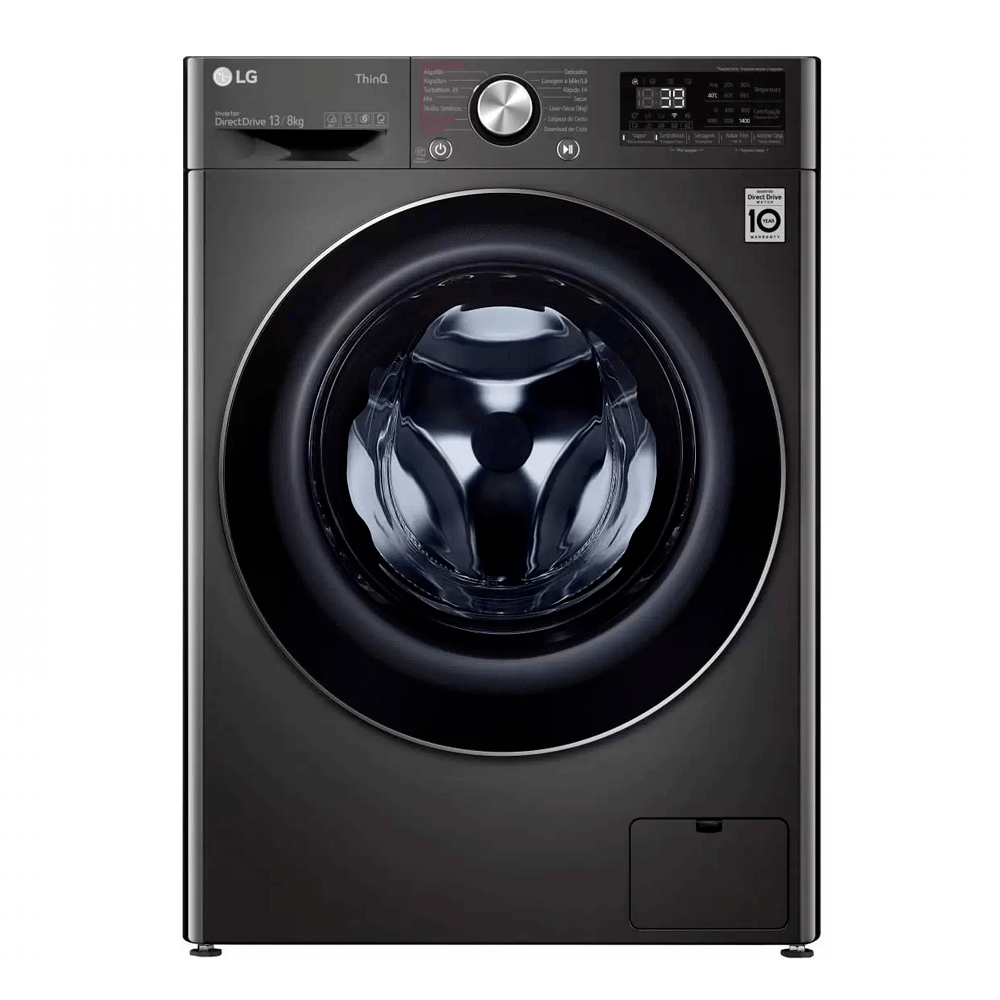 【在庫2個】LGD3120LU1 Lava e Seca Smart LG VC2 13kg Aço Escovado Preto com Inteligência