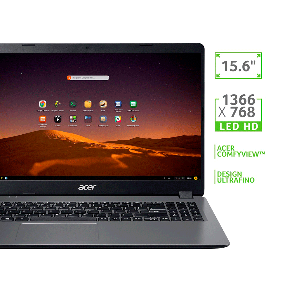 Notebook Acer Aspire A315-56-569F, Intel Core I5, 4GB RAM, 256GB