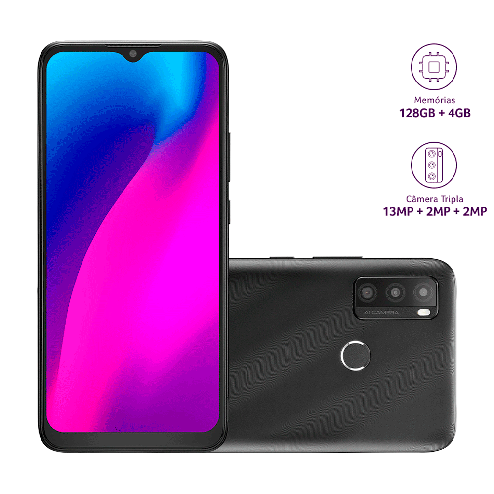 K2 Maysis+ ブラック　26cm Smartphone Multilaser G Max 2 128GB, 4 GB RAM, 4G, Tela 6,5