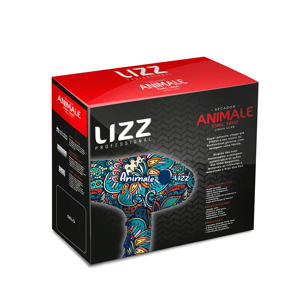 lemmikki 様 Secador Lizz Animale 3800 Ionic Colorido, 2.150W | 127V Artigo