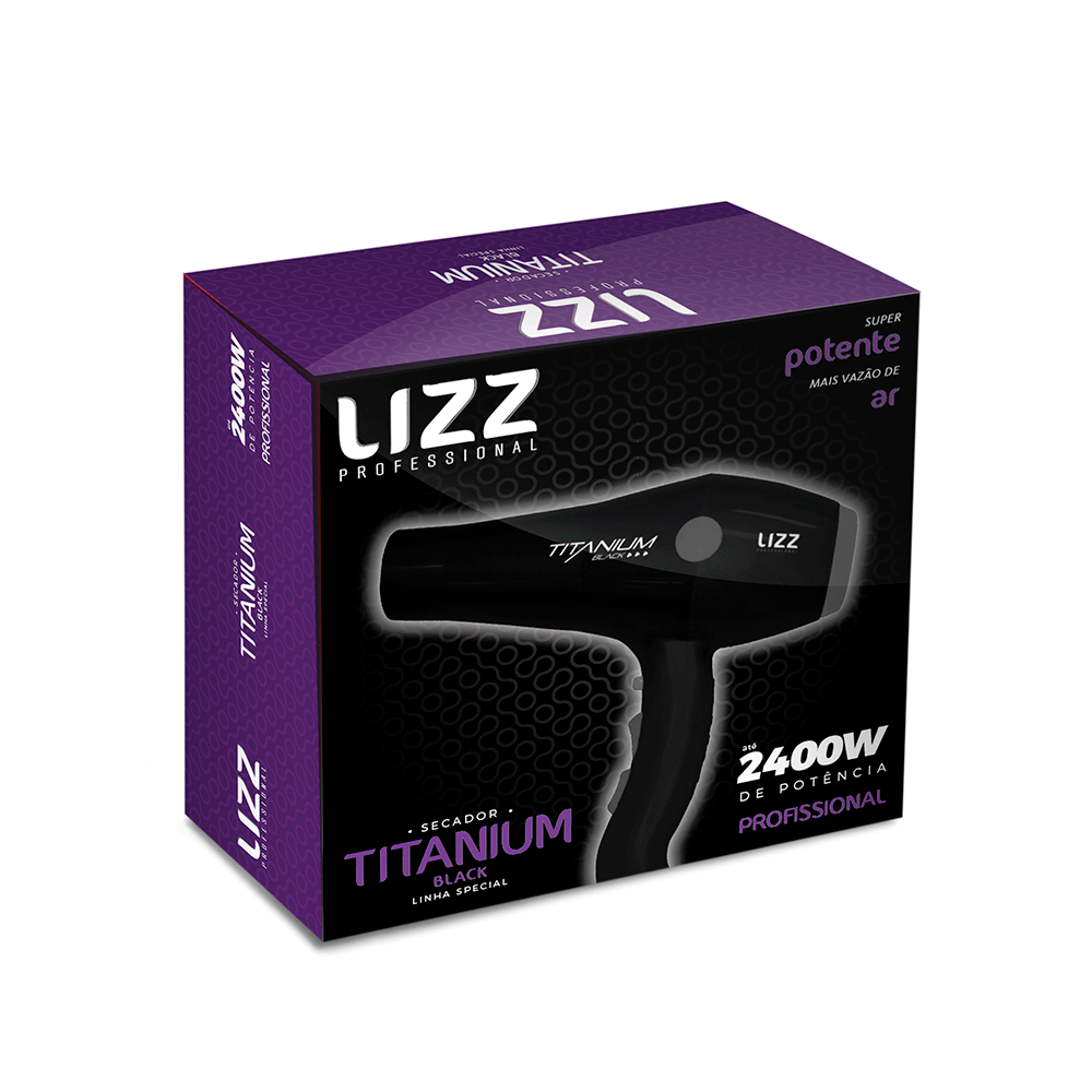 Secador Lizz Titanium Black Preto/Cinza, 2.400W | 220V - Fujioka