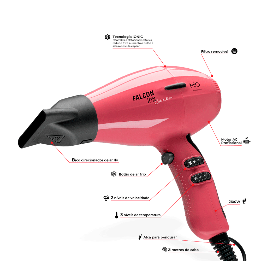 Secador De Cabelo Vênus Mq 2400w Profissional Forte P/ Salão