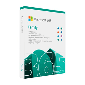 Microsoft Office 365 Family, Assinatura Anual para 6 Usuários, com 1TB na Nuvem por pessoa, PC, Mac, Tablets e Telefones - 6GQ-01543 DF - 690404