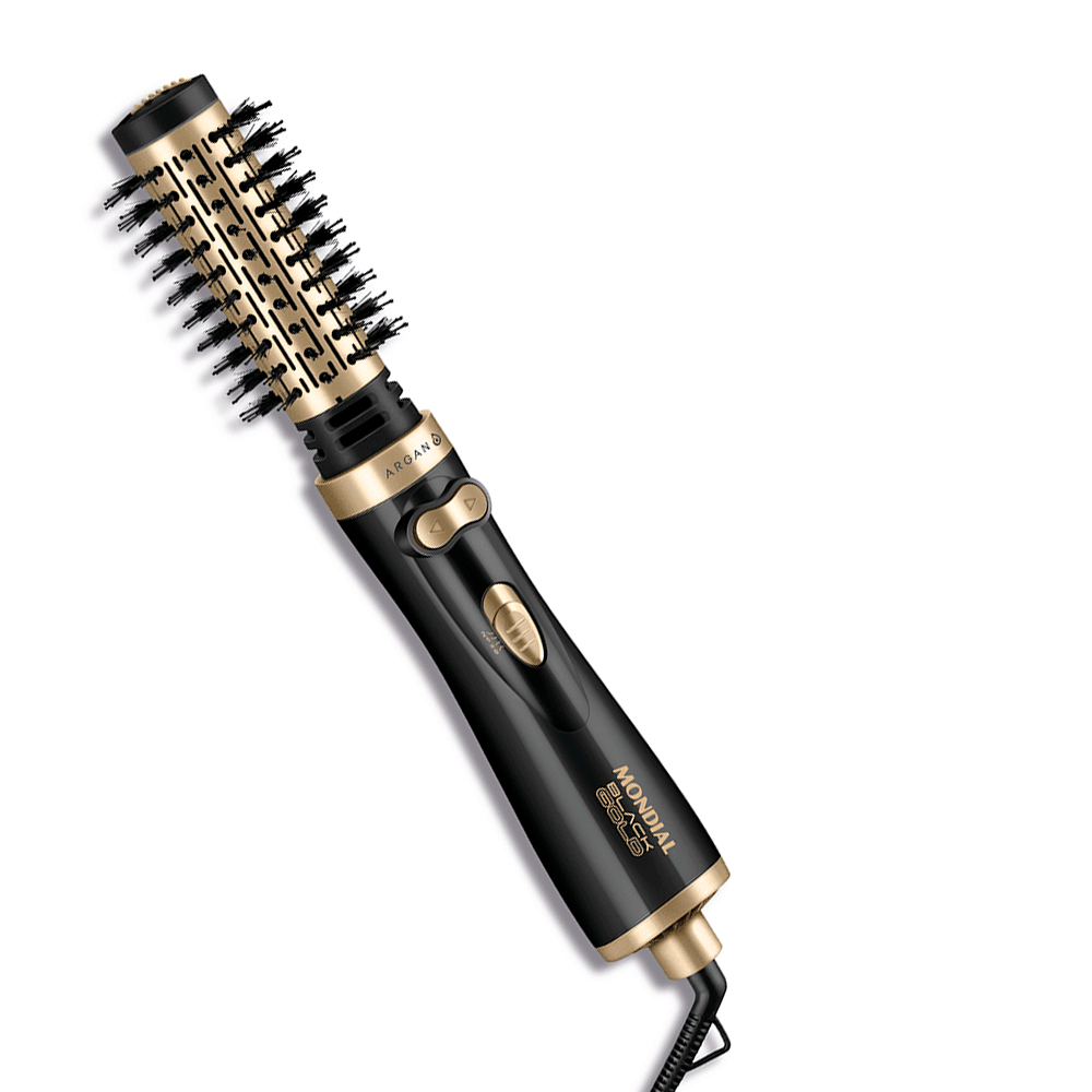 Escova Rotativa Mondial Black Gold Argan ER-11 1000W 220V Preto