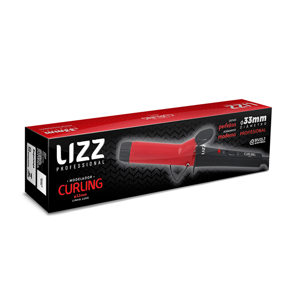 Modelador Lizz Curling 33mm Vermelho/Preto | Bivolt - Fujioka