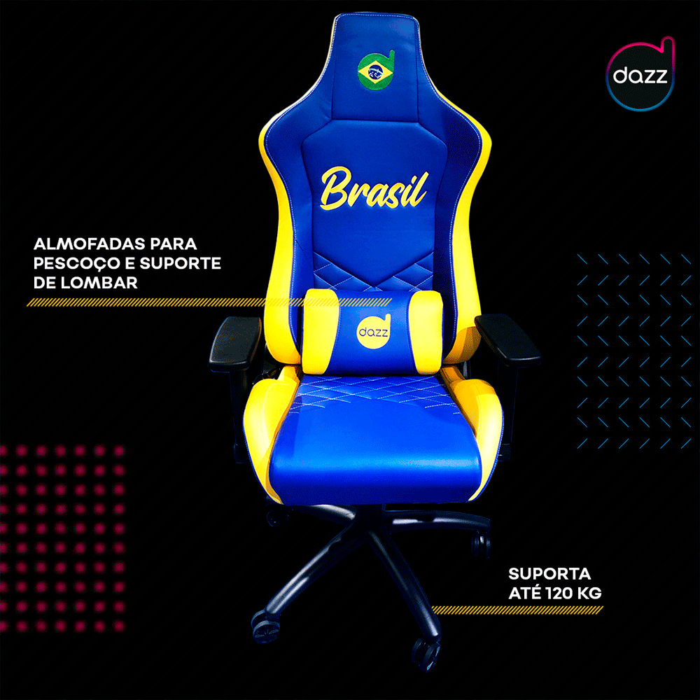 Cadeira Gamer Dazz Nations Series Brasil - Fujioka Distribuidor