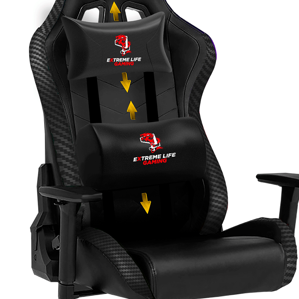 Cadeira Gamer ELG BLACK CARBON com Apoio Cervical CH09CA | Preto