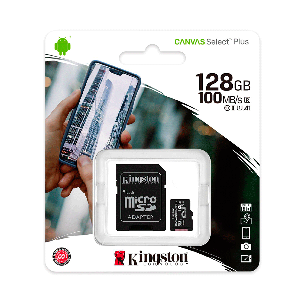 Cartão de Memória Micro SD 128GB Kingston Canvas Select Plus