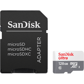 Cartão de Memória SanDisk 128GB Ultra® microSDHC, com adaptador DF - 278685