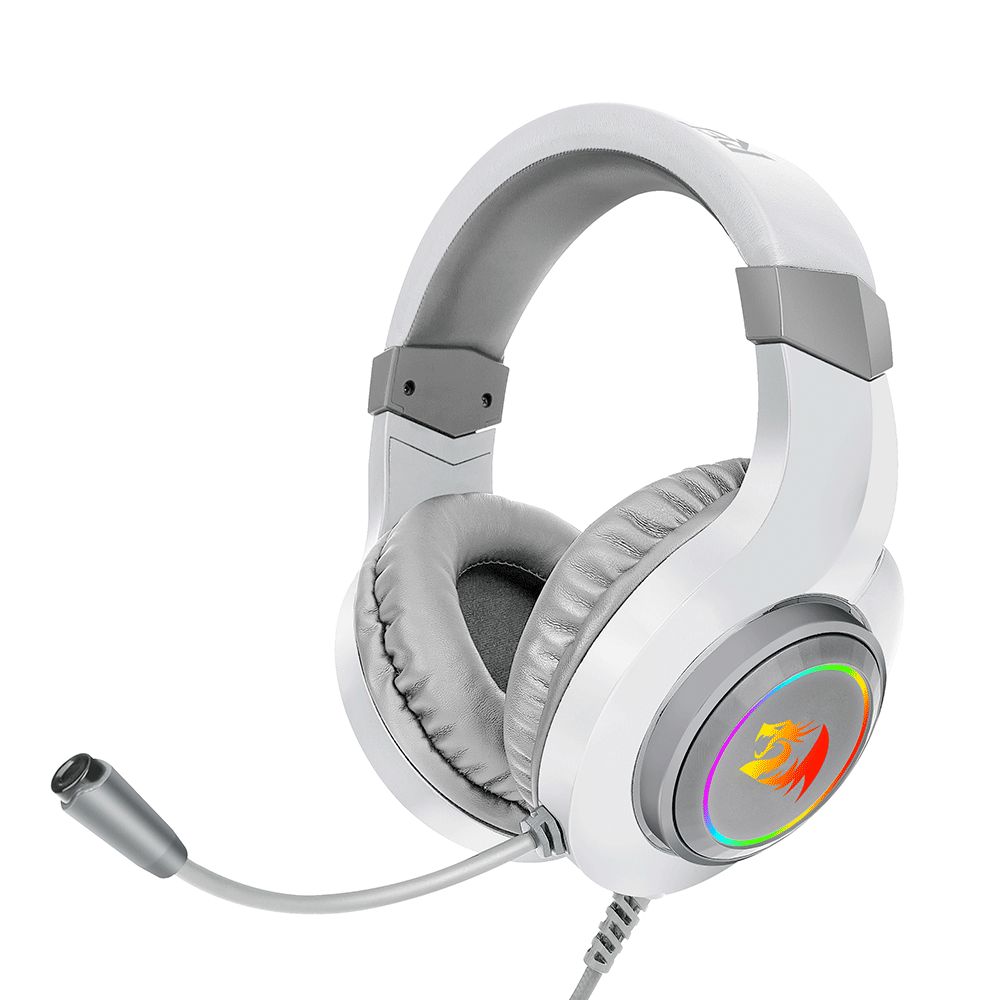 Headset Gamer Redragon Hylas H260 RGB Branco Lunar White - Fujioka