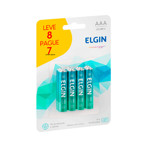 Pilha Elgin Alcalina LR03 AAA | 8 Unidades DF - 272626